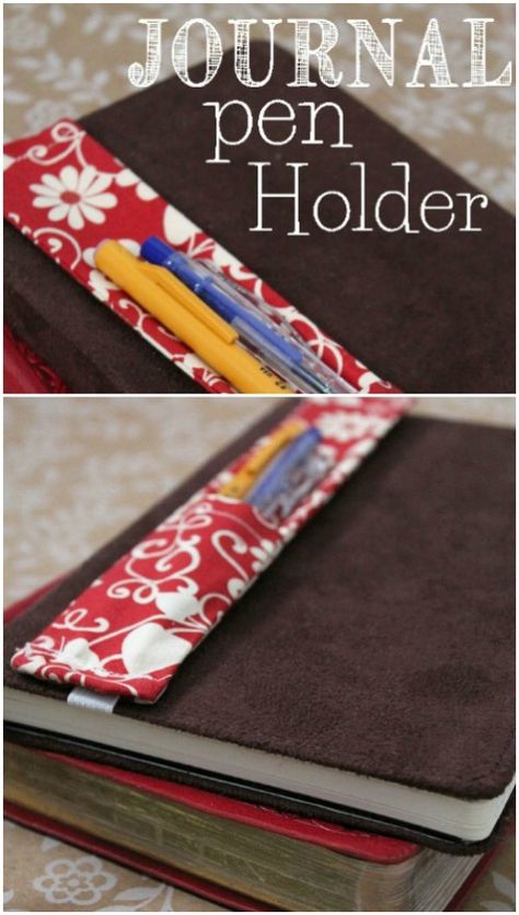 Handmade Pen And Pencil Holder Journal Pen Holder, Sewing Christmas Gifts, Amazing Christmas Gifts, Diy Sewing Gifts, Hand Sewing Projects, Sewing Machine Projects, Sew Ins, Trendy Sewing, Small Sewing Projects