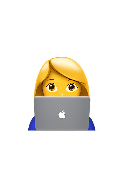 The emoji 👩‍💻 Woman Technologist depicts a female figure with short hair and a headband, wearing a white lab coat or shirt. She is sitting in front of a computer screen, with a keyboard and mouse in front of her. The skin tone of the emoji may vary depending on the platform used. Computer Emoji, Apple Emojis, White Lab Coat, Ios Emoji, Iphone Emoji, Emoji Iphone, Girl Emoji, The Emoji, Emoji Photo