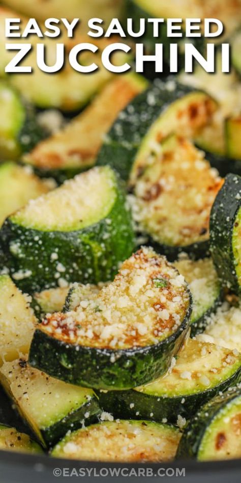 A low carb sautéed zucchini recipe should be on the menu tonight. This sautéed zucchini recipe is such an easy side dish to make. Delicious, low in calories and so flavorful, it will be hard to resist this summer squash recipe. #sautéedzucchini #sautéedzucchinirecipe #bestsautéedzucchini #easylowcarb Sauteed Zucchini And Squash Recipes, How To Season Zucchini, Zucchini Recipes Easy Simple, Skillet Zucchini Recipes, Sauteed Zucchini Recipes Healthy, Zucchini Recipes Sides, Easy Sauteed Zucchini, Keto Friendly Zucchini Recipes, How To Make Squash And Zucchini