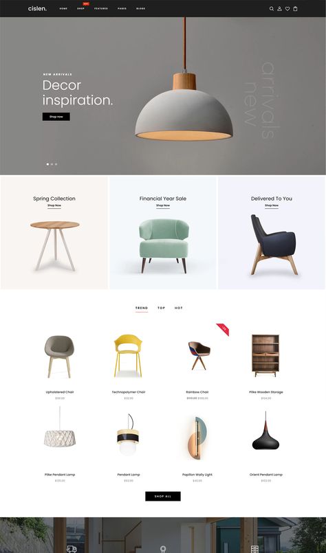 Modern Furniture Responsive Shopify Theme Camera Website, Furniture Ecommerce Web Design, Shopify One Product Store Design, Clean Ecommerce Website Design, Shopify Product Page Design, Shopify Templates Ecommerce Websites, Nordic Furniture, Furniture Website, Ui Design Website