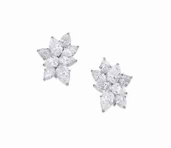 Luxury Flower-shaped Diamond Earrings For Wedding, Diamond Earrings Harry Winston, Luxury Single Cut Diamond Flower-shaped Earrings, Luxury Flower-shaped Diamond Earrings, Fine Jewelry Diamond White Flower-shaped Diamond Earrings, Harry Winston Jewelry, Diamond Tops, Real Diamond Earrings, Diamond Earrings Studs Round