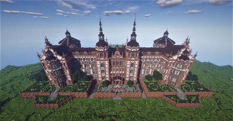 Victorian Hospital Minecraft Project Minecraft Hospital, Medieval Hospital, Victorian Hospital, Minecraft Castle Blueprints, Villa Minecraft, Minecraft City Buildings, City Collage, Steampunk City, Minecraft Structures