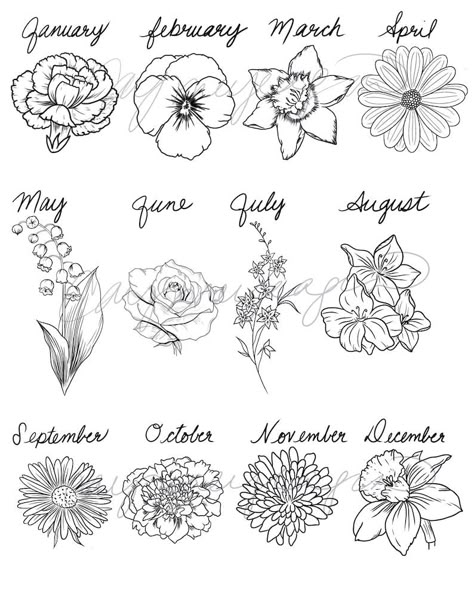 Zodiac Flowers Tattoo, July Zodiac Sign Tattoo, Zodiac Flower Tattoo, Zodiac Sign Flowers, Flower Bouquet Tattoos, Boy Mom Tattoo, Bouquet Tattoos, Zodiac Flowers, Unalome Symbol