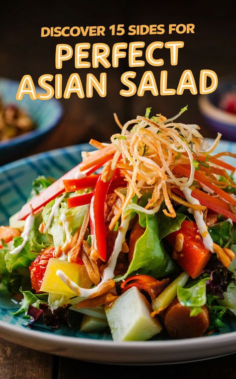 Elevate your Asian salad game with these delicious side dish ideas! 🥗🍜 #AsianSalad #SideDishes Mango Chicken Recipes, Szechuan Green Beans, Spicy Korean Beef, Eggplant Stir Fry, Tofu Noodles, Thai Basil Chicken, Spicy Crab, Side Dish Ideas, Delicious Side Dishes