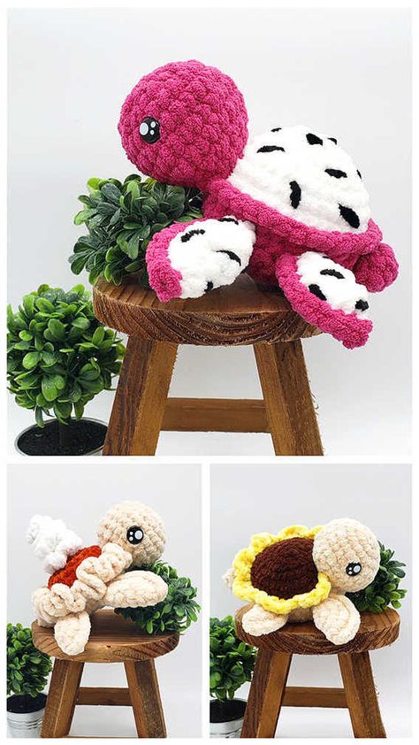 Plush Animal Crochet Pattern, Crochet Stuffed Turtle Free Patterns, Free Chunky Amigurumi Patterns, Cute Crochet Headband Patterns, Free Crochet Patterns For Turtles, Crochet Amigurumi Turtle Free Pattern, Crochet Turtle Plushie Pattern Free, Crochet Flower Turtle Free Pattern, Crochet Pattern Free Animals