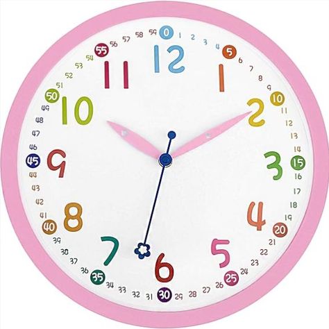 I am very happy with this purchase! This is a wall mount clock with a big face making it very easy to see all the numbers. Will work great for helping children see the minutes or for anyone just trying to keep an eye on the time. The vibrant colors look just like this in person. Will purchase again for my own daughter to use. Clock Clipart, Kids Wall Clock, Colorful Wall Clocks, Classroom Calendar, Digital Wall Clock, Girl Nursery Room, Clock For Kids, Kids Sensory, Clock Decor