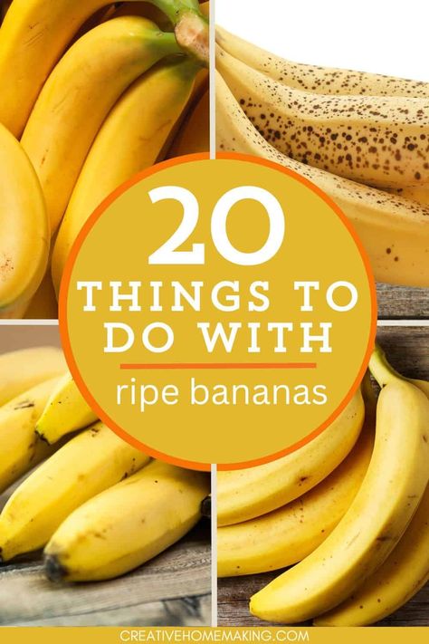 Ripe bananas are a versatile ingredient perfect for a variety of dishes! Learn how to make everything from creamy banana pudding and decadent pancakes to homemade banana chips and natural face masks. Check out our collection of fun and easy ideas to reduce waste and enjoy the natural sweetness of bananas. Things To Make With Old Bananas, Homemade Banana Chips, Creamy Banana Pudding, Natural Face Masks, Making Smoothies, Banana Snacks, How To Make Smoothies, Banana Dessert, Overripe Bananas