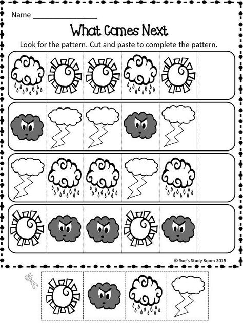 Weather Math Activities Preschool, Weather Math Activities, Patterns Worksheet, Weather Lesson Plans, Teaching Weather, Weather Lessons, Weather Worksheets, Preschool Weather, Weather Crafts