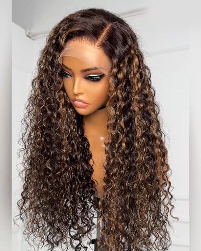 Hair Brown Highlights, Wig Beginner, Curly Lace Wig, Hair Extensions For Short Hair, Frontal Wig Hairstyles, Human Wigs, Ombre Wigs, Mama Mia, Brown Highlights