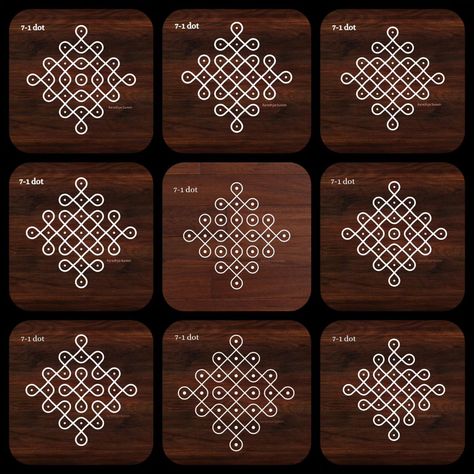 7 dot Kolam series Kolam / muggulu / sikkukolam Easy and simple kolam ❤️Like, Share, Comment and Save Follow @kolam_by_aaradhya for more kolams #kolamdesigns #kambikolam #kolamdesign #kolam #pullikolam #apartmentkolam #sikkukolam #easykolam #simplekolam #kolambyaaradhya #rangoli #muggu #easyrangoli #muggulu #digitalkolam #chikkukolam #rangolidesigns #rangoliart #rangolidesign #rangoliart #smallkolam Simple Pulli Kolam Designs, Everyday Rangoli Designs, Simple Sikku Kolam, Kolam Dots Simple, 7 Dots Muggulu, 7 Dots Kolam, Kollam Muggu Designs, Sikku Kolam Simple, Dot Rangoli With Colour