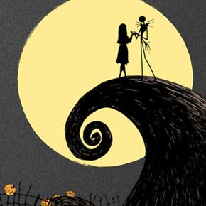 Jack and Sally; Skellington; Nightmare Before Christmas; Tattoo Design; Moon & Hill Nightmare Before Christmas Tattoo Design, Nightmare Before Christmas Pictures, Prom Posters, Sally Skellington, Nightmare Before Christmas Drawings, Nightmare Before Christmas Tattoo, Christmas Tattoo, Sally Nightmare, Sally Nightmare Before Christmas