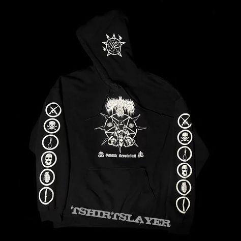 Nyogthaeblisz “Satanic Revolution” Hoodie XL Bark At The Moon, Style Lyrics, Battle Jacket, Ozzy Osbourne, Gold Print, Hooded Tops, Baseball Shirts, Sweater Top, Leather Jacket