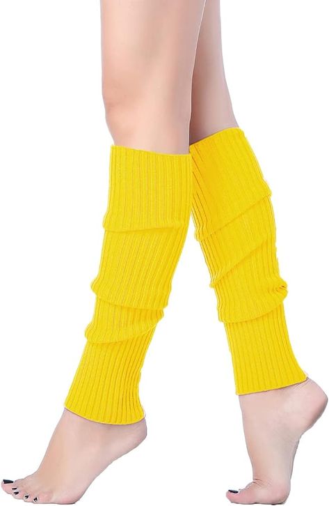 v28 Women Juniors 80s Eighty's Ribbed Leg Warmers for Party Sports, 2(Rose+Flu) at Amazon Women’s Clothing store Neon Dance Party, Eighties Party, Hermes Twilly Scarf, Black Cowgirl, Yellow Accessories, Vintage Leather Belts, Leg Warmer, Retro Party, Creative Halloween Costumes