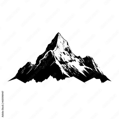 Vector Illustration of Mountains Silhouette Stock Vector | Adobe Stock Mountains Graphic Design, Mountain Vector Illustration, Belt Tattoo, Mountains Illustration, Mountain Vector, Mountain Logo, Mountain Silhouette, Mountain Illustration, Tiny Tattoo