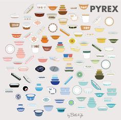 Gray Poster, Pyrex Glassware, Pyrex Patterns, Pyrex Collection, Vintage Cookware, Vintage Dishware, Pyrex Bowls, Vintage Kitchenware, Plywood Furniture