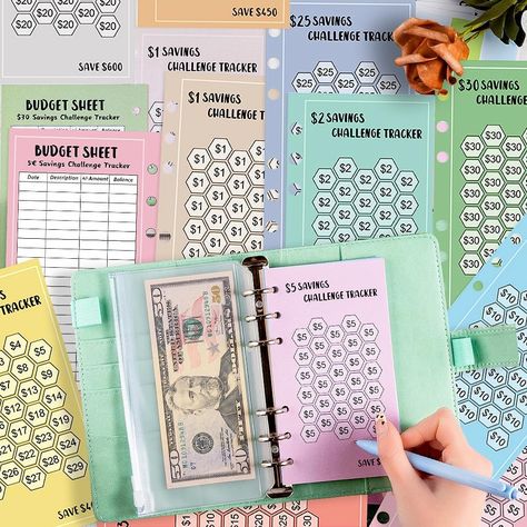 Super cute cash envelope challenges in pastel colors for under $10! Get yours now and start saving for those summer nails and date nights!  Cash stuffing binders, multiple savings challenges and trackers, budget binders, cash envelopes, beginner budget  This is an affiliate link. Cash Stuffing Binder, Saving Strategies, Savings Challenges, Cash Stuffing, Budget Sheets, Saving Challenge, Money Saving Strategies, Budget Book, Cash Envelope