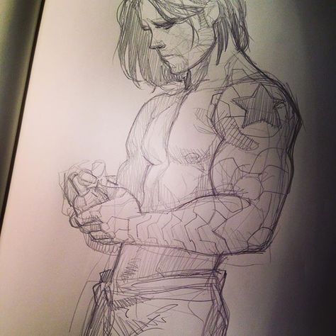 Bucky Barnes Drawing, Bucky Fanart, Bucky Barnes Fanart, Soldier Drawing, Marvel Art Drawings, Avengers Drawings, Stucky Fanart, Otto Schmidt, Bucky And Steve