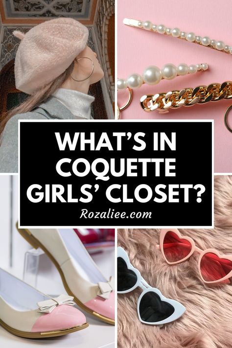 Curious about what’s in a typical coquette girl’s wardrobe? We’ve got you covered! From alluring clothes to insanely cute accessories, we're here to break it all down for you. Dive into our collection of coquette wardrobe essentials and find your inspiration for your own coquette style journey!

#coquettelist
#coquetteclothesaesthetic
#coquetteaccessoriesaesthetic

coquette things to buy
how to style like a coquette girl
coquette girl essentials Coquette Wardrobe, Girly Cottage, Coquette Accessories, Coquette Things, Coquette Girls, Pick An Outfit, Coquette Outfits, Girl Essentials, Coquette Core