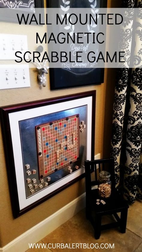 Wall Tv Stand, Tv Wall Panel, Scrabble Crafts, Game Room Wall Decor, Festive Activities, Scrabble Game, Scrabble Board, Wall Game, Food Time