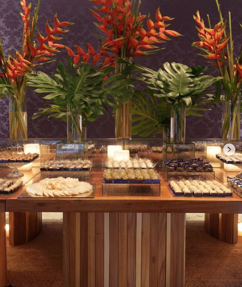 Tropical Dessert Table Wedding, Tropical Dessert Table, Tropical Buffet, Tropical Event, Tropical Desserts, Tropical Theme Party, Hotel Buffet, Filipino Wedding, Tropical Wedding Decor