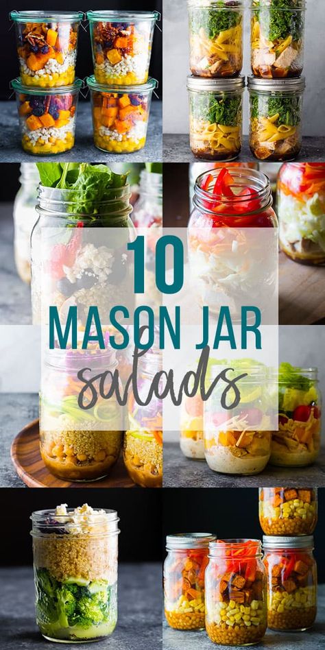 Jar Salad Recipes, Mason Jar Meal Prep, Sweet Peas And Saffron, Mason Jar Lunch, Mason Jar Salads, Salad Jar Recipe, Jar Salads, Jar Salad, Mason Jar Salad Recipes