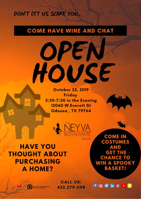 Halloween Open House Ideas Real Estate, Halloween Open House Ideas, Real Estate Halloween Marketing, Halloween Open House, Deployment Care Package Ideas, Movie Night Basket, Mortgage Humor, Spooky Basket, Halloween Care Packages