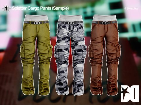 Splatter Cargo Pants (Sample) | Patreon Sims 4 Summer Clothes, Sims 4 Designer, Sims 4 Realistic, Mods Sims 4, Sims 4 Men Clothing, Sims 4 Male Clothes, Maxis Match Cc, Sims 4 Challenges, Cc Folder