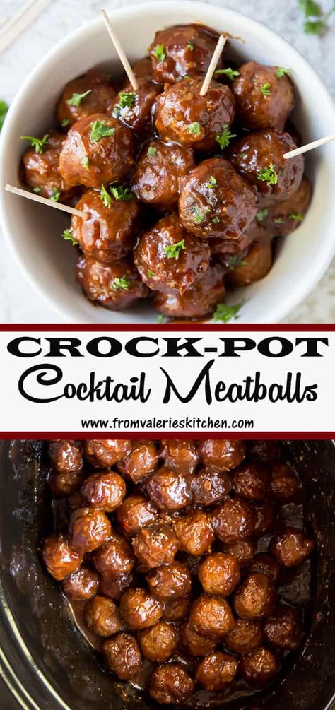 Cocktail Meatballs Crockpot, Meatball Appetizer Recipe, Cocktail Meatballs, Crockpot Appetizers, Appetizer Meatballs, Crock Pot Meatballs, Slow Cooker Meatballs, Meatballs Easy, Meat Appetizers