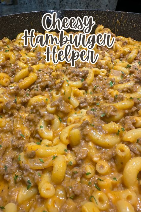 Whip up homemade cheesy hamburger helper for a quick, comforting meal! This easy recipe combines ground beef, pasta, and a creamy cheese sauce, perfect for busy nights and family favorites. Creamy Hamburger Pasta, Hamburger Meat And Noodles Easy Recipes, Cheesy Macaroni And Beef, Mac And Cheese With Hamburger, Homemade Hamburger Helper Easy, Cheesy Hamburger Helper, Homemade Hamburger Helper Cheeseburger, Hamburger Helper Cheeseburger Macaroni, Cheeseburger Hamburger Helper