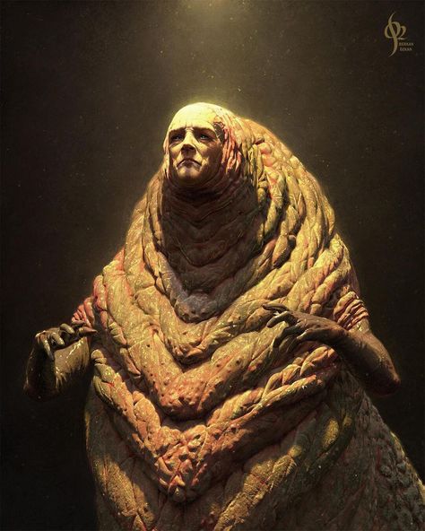 Leto Ii, Dune Concept Art, God Emperor Of Dune, Dune Fanart, Insect Costume, Dune Arrakis, Dune Characters, God Emperor, Magritte Art