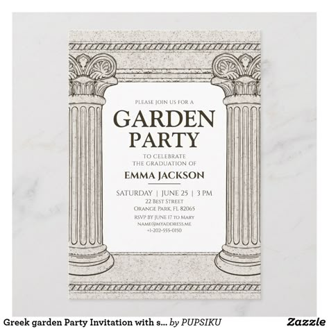 Toga Party Invitations, Greek Mythology Invitation, Greek Invitations Ideas, Greek Party Invitations, Greek Invitation, Greek Toga Party, Roman Party, Greek Toga, Prom Tickets