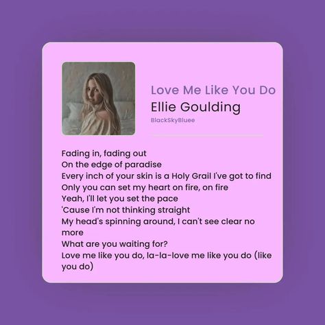 Love Me Like You Do >: Ellie Goulding . . . . . . #blackskybluee #lovemelikeyoudo #elliegoulding #lovemelikeyoudosong #elliegouldinglovemelikeyoudo #englishsongs #englishlyrics #lyrics #lyrical Journal Printables Free, Waiting For Love, Printables Free, Ellie Goulding, Love Me Like, Fade Out, I Like You, Fire Heart, Journal Printables