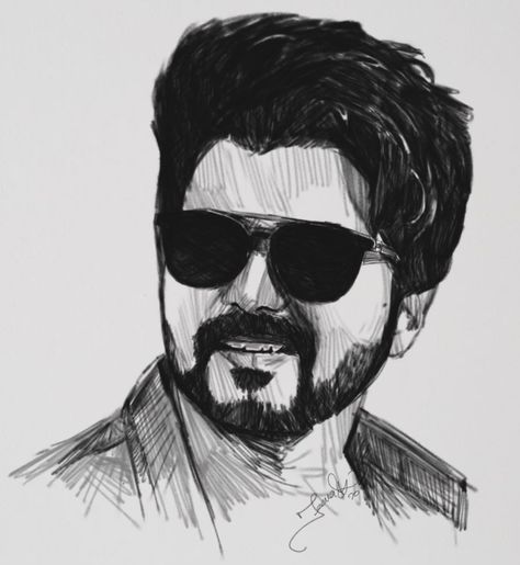 Vijay Drawing, Master Movie, Easy Portrait Drawing, Pencil Sketch Art, Face Art Drawing, Actors Illustration, Pencil Drawings Of Girls, Celebrity Portraits Drawing, Pencil Portrait Drawing