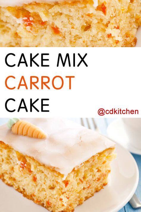 Cake Mix Carrot Cake Recipe, Cake Mix Carrot Cake, Cinnamon Carrots, Yellow Cake Mix Recipes, Cake Yellow, Carrot Cake Recipe Easy, Baked Desserts, Gluten Free Carrot Cake, Moist Carrot Cakes