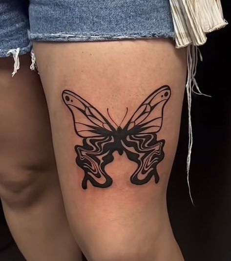 Butterfly Elbow Tattoo Open Close, Moth Opening Knee Tattoo, Moth Above Knee Tattoo, Under Knee Moth Tattoo, Moth Elbow Bend Tattoo, Butterfly And Moth Tattoo Above Knee, Under Elbow Tattoo, Paramore Tattoo, Hippie Drawing