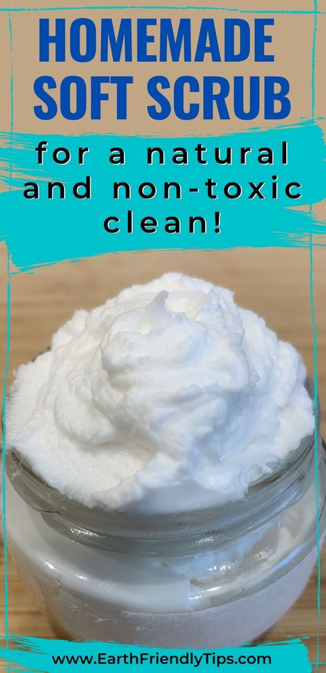 Looking for an amazing way to naturally clean your sinks, countertops, tubs, and showers? Then discover how to make this homemade soft scrub. This DIY soft scrub requires only a few simple and natural ingredients for a cleaner that's easy to make, safe, and non-toxic. #ecofriendly #natural #DIY #homemade #cleaning Diy No Scrub Shower Cleaner, Diy Soft Scrub Cleaner, Cleaning Paste Diy, Soft Scrub Cleaner, Soft Scrub Recipe, Sink Scrub, Homemade Granite Cleaner, Homemade Staples, Homemade Shower Cleaner