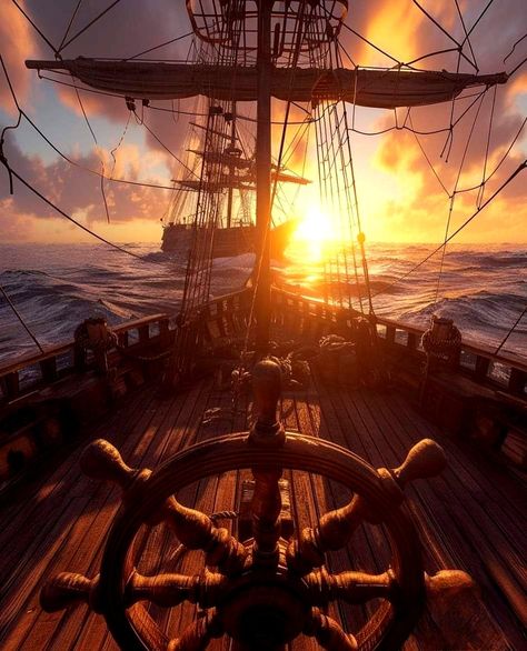 Pirate Ship Aesthetic, Ghost Ship Art, Ships In The Night, Pirate Ship Art, Navi A Vela, Pirate Boats, Pirates Life, Old Sailing Ships, Pirate Art