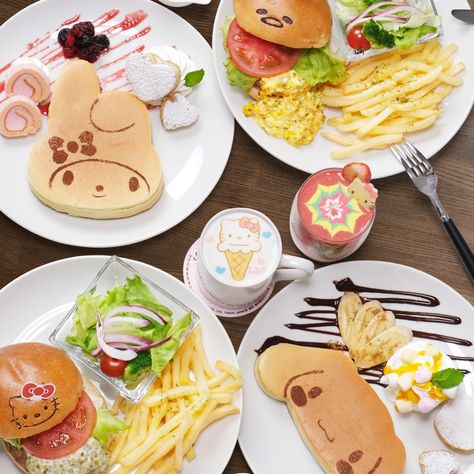 Best Character Cafes in Tokyo 2021 - Japan Web Magazine Japanese Fluffy Pancakes, Sanrio Cafe, Snoopy Cafe, Cafe Japan, Themed Cafes, Kitty Cafe, Food Themes, Web Magazine, Cafe Food