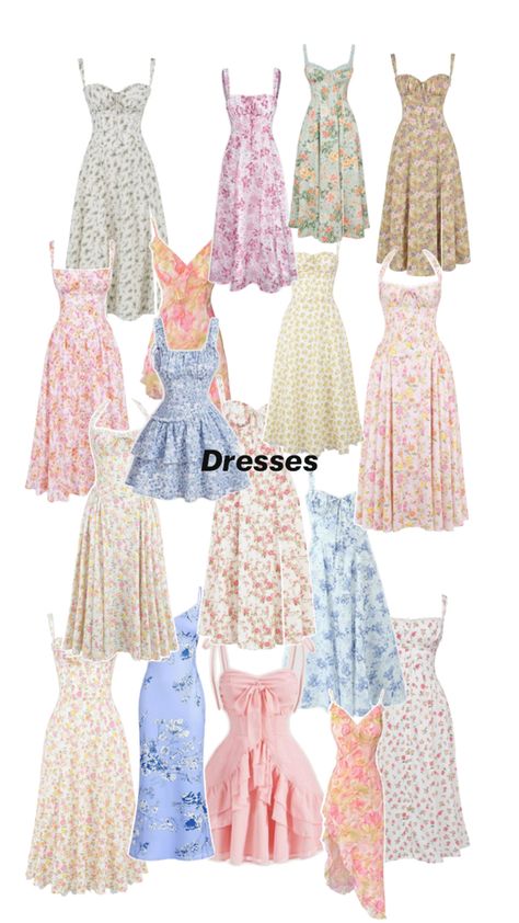 #collage #aesthetic #dress #dresses #floraldress #floraldresses #cute #viralpost #bluedress Cute Dance Dresses, Preppy Summer Dress, 18th Birthday Outfit, Dance Style Outfits, African Attire Dresses, Preppy Inspiration, Aesthetic Dress, Picnic Dress, Cute Dress Outfits