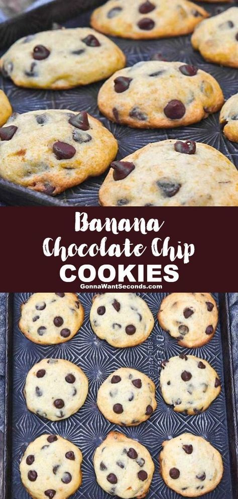 Chocolate Chip Cookies Chewy, Classic Chocolate Chip Cookies Recipe, Yummy Bars, Triple Chocolate Chip Cookies, Truffle Recipes, Cookies Chewy, Banana Chocolate Chip Cookies, Cookies Homemade, Fruit Cookies