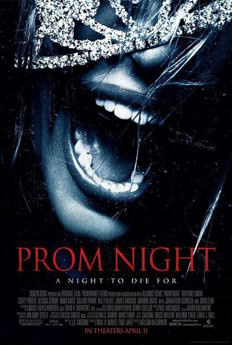 Horror poster 60s Prom, Empire Bridesmaid Dresses, Jessica Stroup, Brittany Snow, Kellan Lutz, Horror Themes, Horror Posters, Movie Director, Thriller Movies