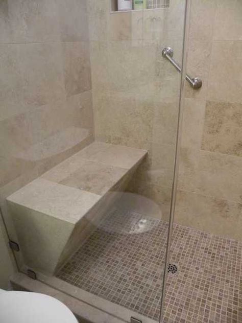 Luxury Small Bathroom, Small Shower Remodel, Small Bathroom With Shower, Small Shower, Fiberglass Shower, Bathroom Shower Design, Small Showers, Shower Seat, Shower Seats