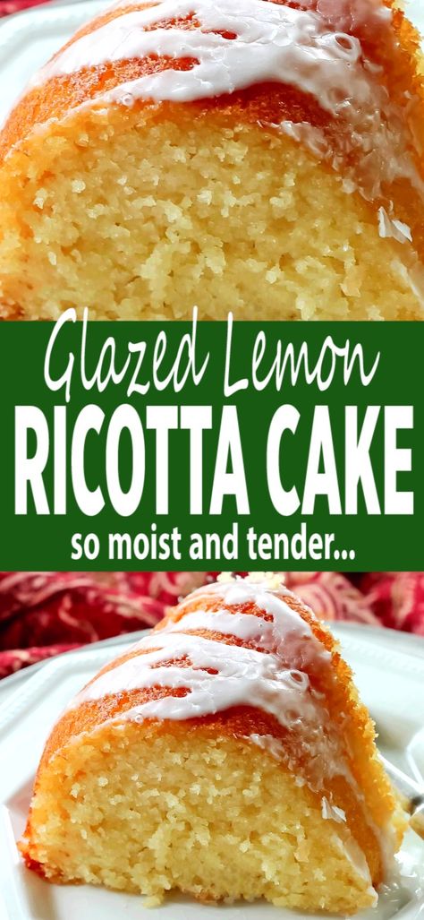 Ricotta Cheese Desserts, Recipes Using Ricotta Cheese, Lemon Ricotta Cake Recipes, Recipe Using Ricotta, Lemon Baking, Ricotta Cake Recipes, Lemon Ricotta Cake, Ricotta Cheese Recipes, Citrus Cake