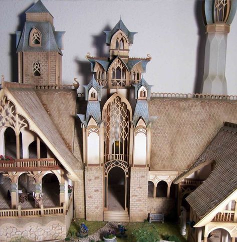 Rivendell Architecture, Elven Architecture, Elven City, Barbie Diy Accessories, 3d Karakter, Fairytale Cottage, House Design Pictures, Fantasy City, Fantasy Castle