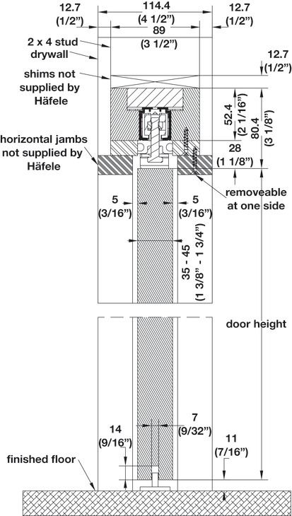 Pocket Door Frame Set, Slido - in the Häfele America Shop Pocket Door Size, Pocket Door Detail, Pocket Sliding Door, Internal Door Frames, Pocket Door Frame, Moveable Wall, Sliding Pocket Doors, Aspen Wood, Door Detail