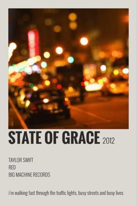 STATE OF GRACE TRACK POLAROID TAYLOR SWIFT Red Lyrics Taylor Swift, Taylor Swift Red Songs, State Of Grace Taylor Swift, Taylor Swift Red Lyrics, Red Lyrics, Taylor Swift Discography, Red Song, Lyrics Taylor Swift, Taylor Songs