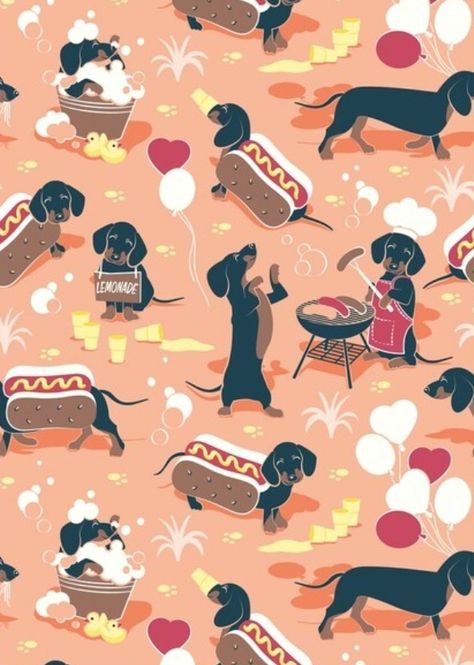 Dachshund Wallpaper, Arte Dachshund, Dachshund Pattern, Dachshund Art, Canine Art, Mini Dachshund, Dachshund Lovers, Dog Wallpaper, Dachshund Love