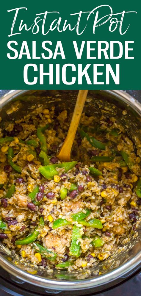 Instant Pot or Crock Pot Salsa Verde Chicken - The Girl on Bloor Instapot Salsa Chicken Recipes, Salsa Verde Instant Pot, Instant Pot Salsa Chicken, Instant Pot Salsa Verde Chicken, Salsa Verde Chicken Instant Pot, Instant Pot Salsa Verde Chicken And Rice, Instant Pot Salsa Chicken And Rice, Pressure Cooker Chicken Thighs, Salsa Verde Chicken Recipe