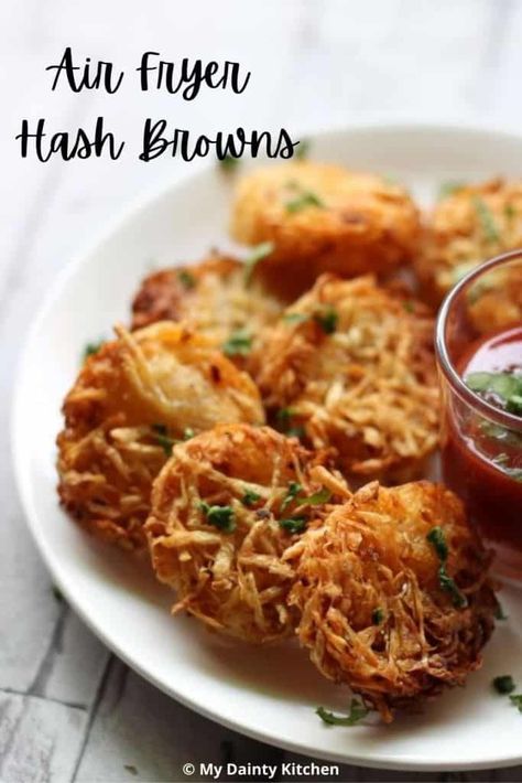 Air Fryer Hashbrowns From Scratch, Hashbrown Airfryer Easy Recipes, Air Fried Hashbrowns, Homemade Hashbrowns In Air Fryer, Hashbrown Airfryer, Hashbrown Recipes Air Fryer, Air Fryer Hash Browns, Hashbrowns Airfryer, Hashbrowns In Air Fryer