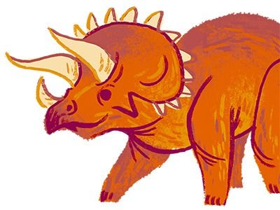 Triceratops by Van Huynh on Dribbble Dino Drawing, Dinosaur Drawing, Dinosaur Illustration, Art Nursery, Cute Creatures, Disney Drawings, Cartoon Art Styles, Digital Clip Art, Digital Collage